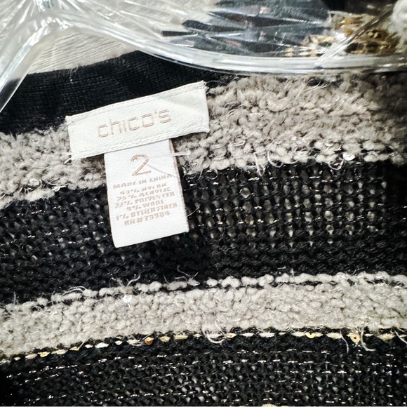 Chicos fuzzy/ elbellished open cardigan sweater - Picture 5 of 6